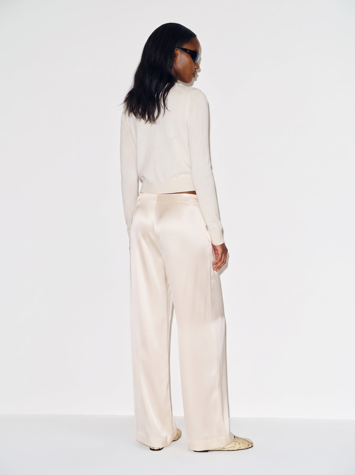 Classic Satin Pants - Beige