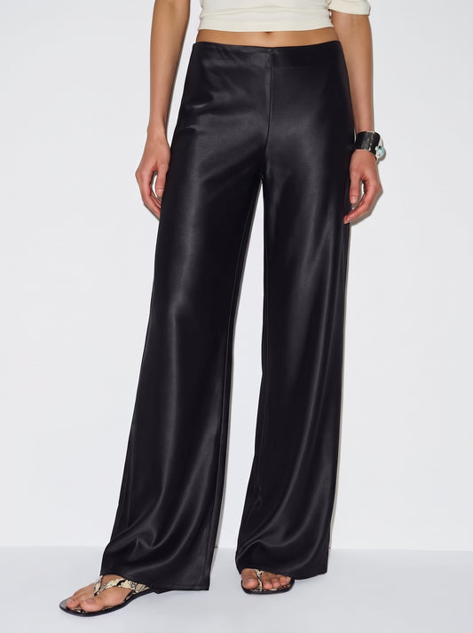 Classic Satin Pants - Black