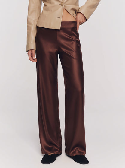 Classic Satin Pants - Espresso