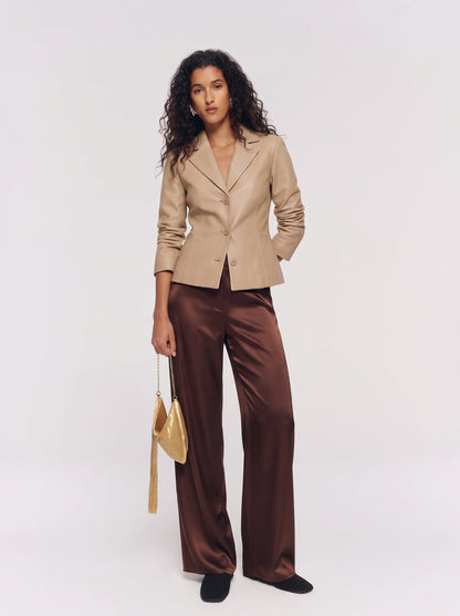 Classic Satin Pants - Espresso