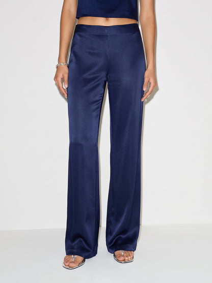 Classic Satin Pants - Navy