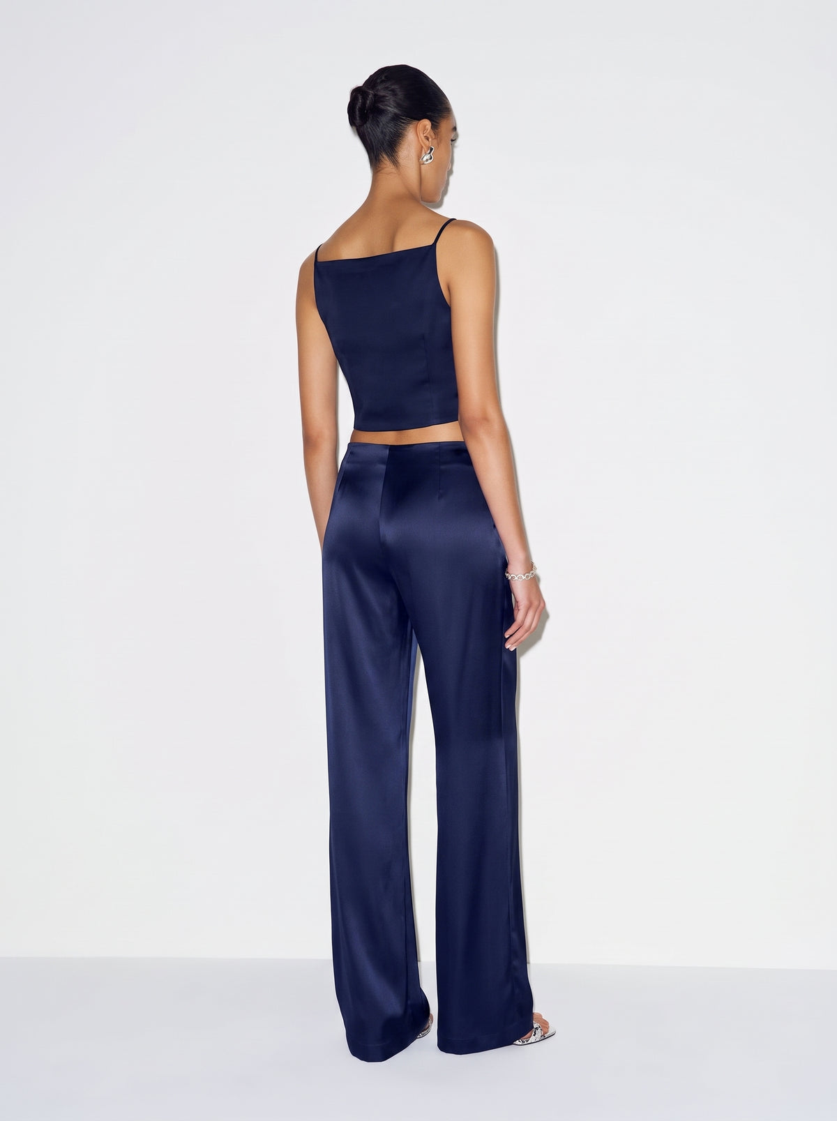 Classic Satin Pants - Navy