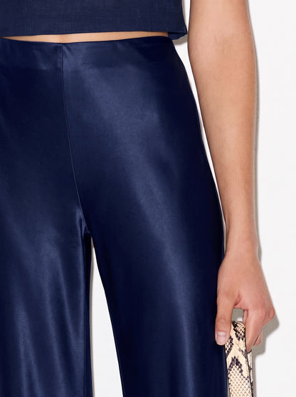 Classic Satin Pants - Navy