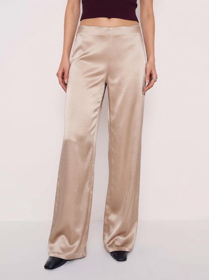 Classic Satin Pants - Soft Gold