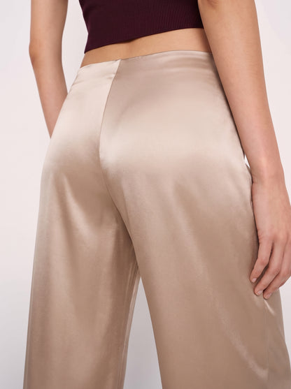 Classic Satin Pants - Soft Gold
