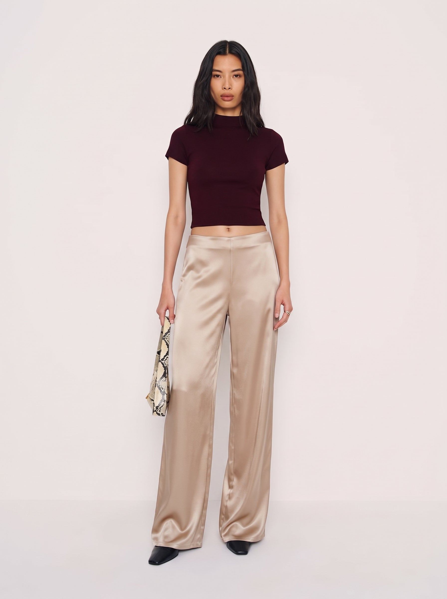 Classic Satin Pants - Soft Gold