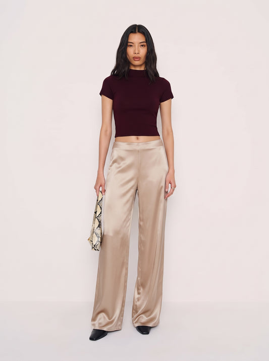 Classic Satin Pants - Soft Gold