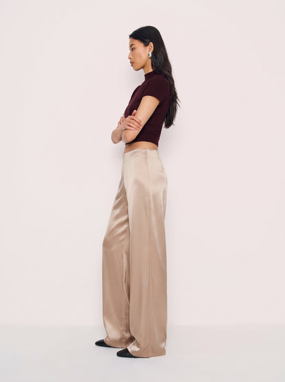 Classic Satin Pants - Soft Gold