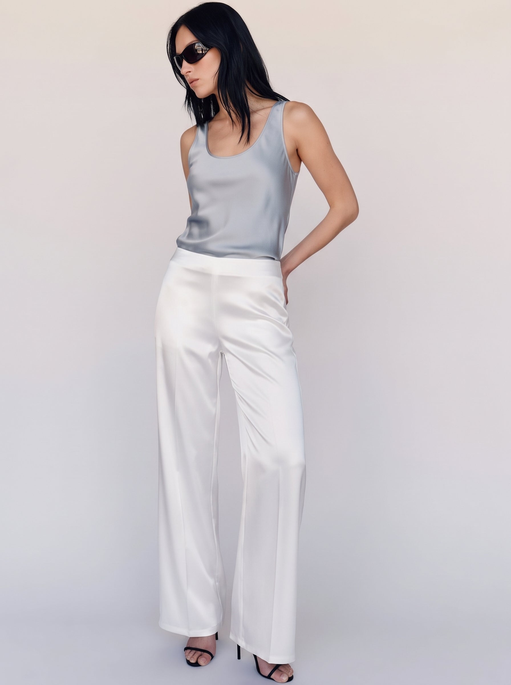 Classic Satin Pants - White