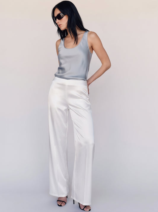 Classic Satin Pants - White
